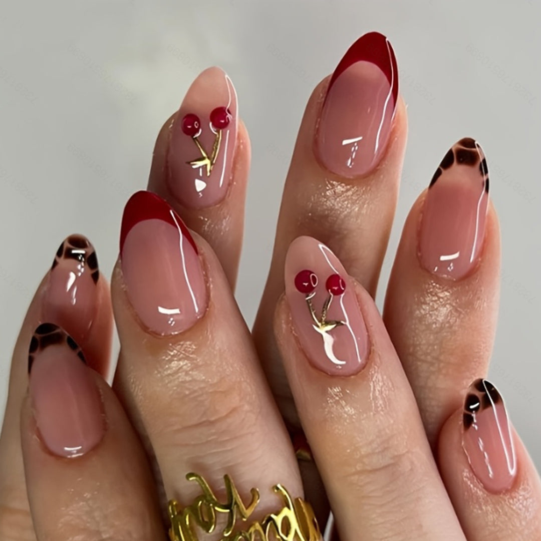 Chic Cherry Accent Nail Art Bowlift