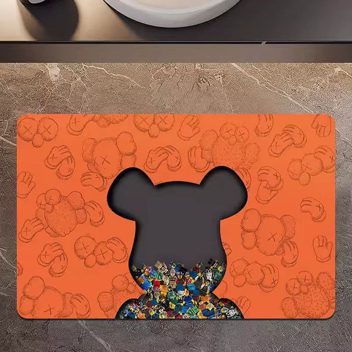 Playful Bear-Themed Bathroom Mat Bowlift