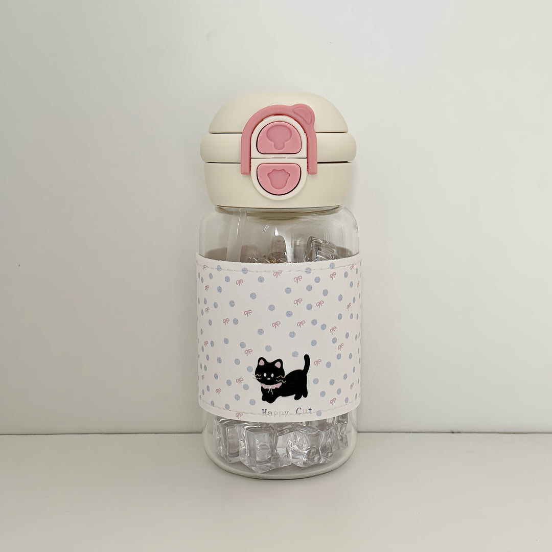 Women's water bottle with creative design and integrated straw Bowlift