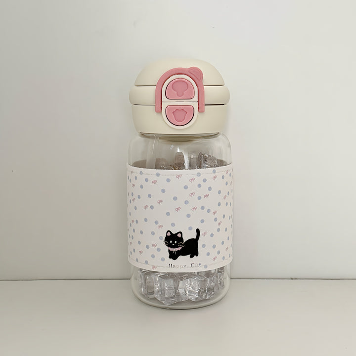 Women's water bottle with creative design and integrated straw Bowlift