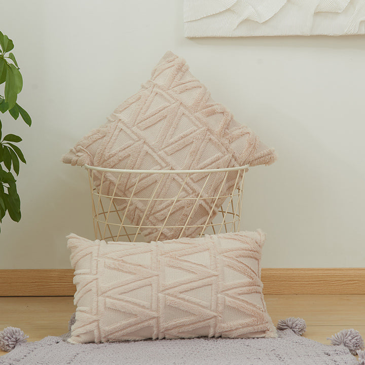 Textured Geometric Throw Pillow