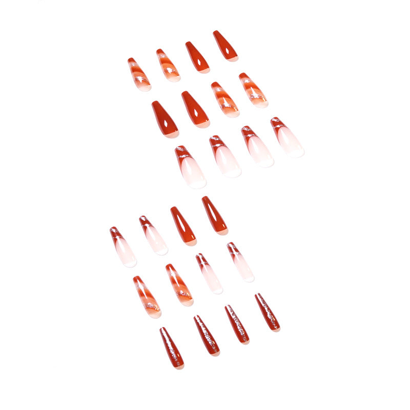 Artful gel nails in elegant high-gloss design with glitter accents and stylish patterns Bowlift