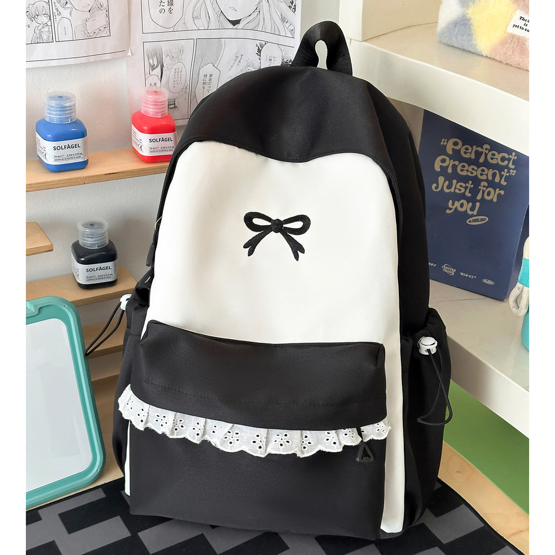 Cute Ruffled Bow Detail School Backpack
