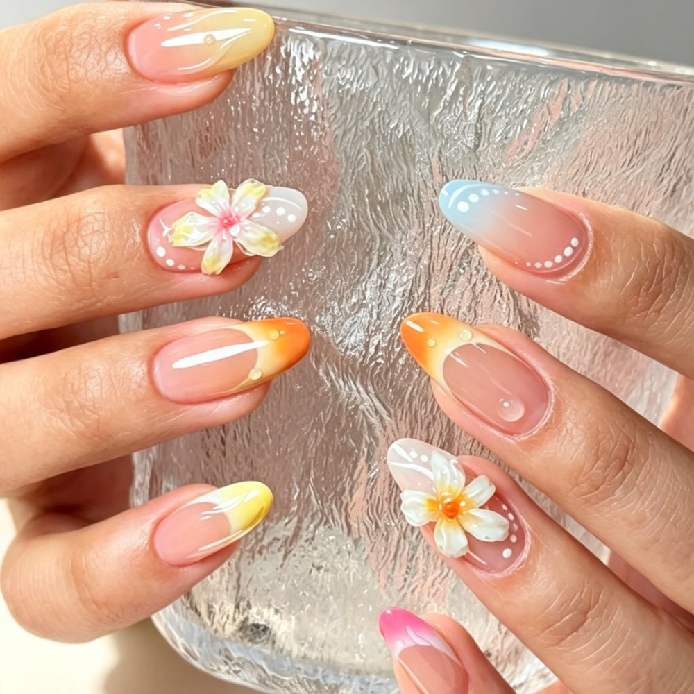 Floral and Ombre Press-On Nail Art Set Bowlift