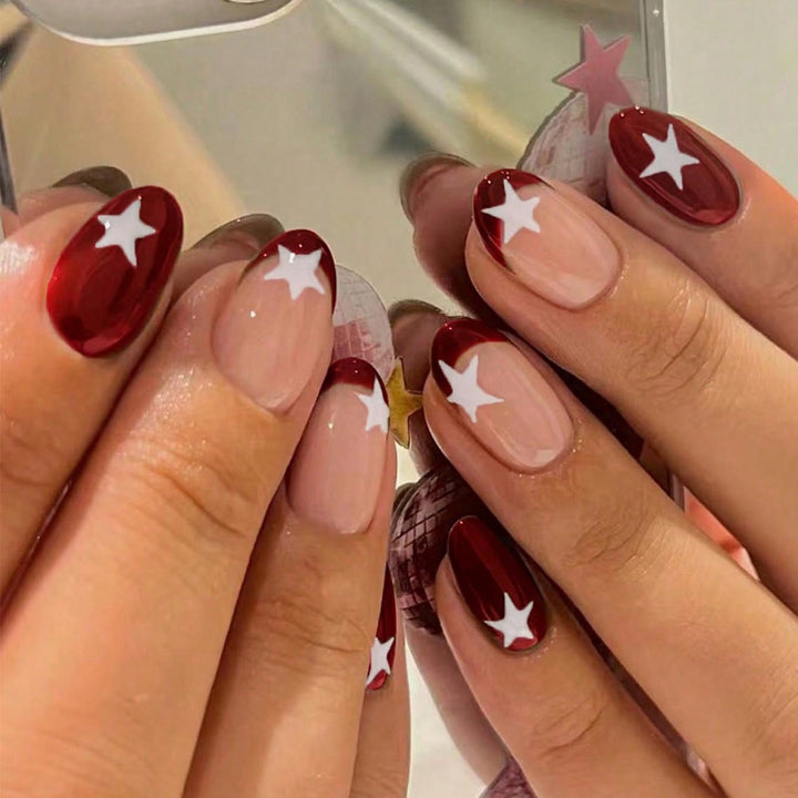 Acrylic nail set with glamorous star design Bowlift
