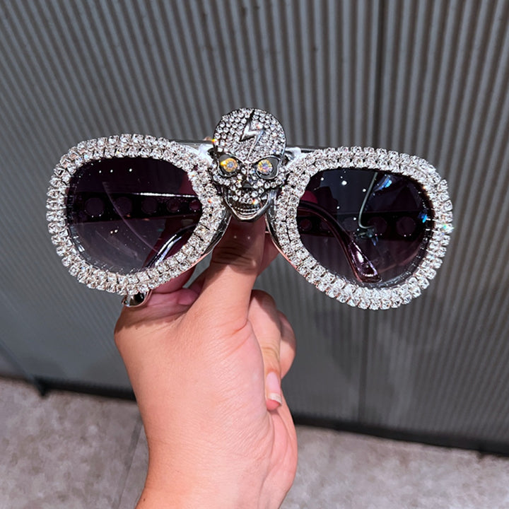 Women's statement sunglasses with eye-catching skull design and sparkling crystal detailing Bowlift