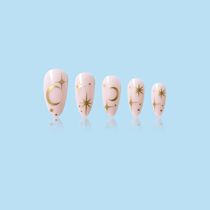Celestial Design Press-On Nail Art Bowlift