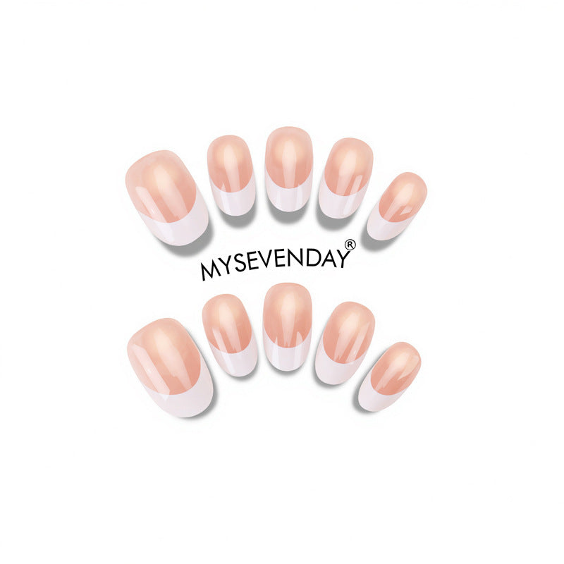 Press-On French Tip Nails Bowlift