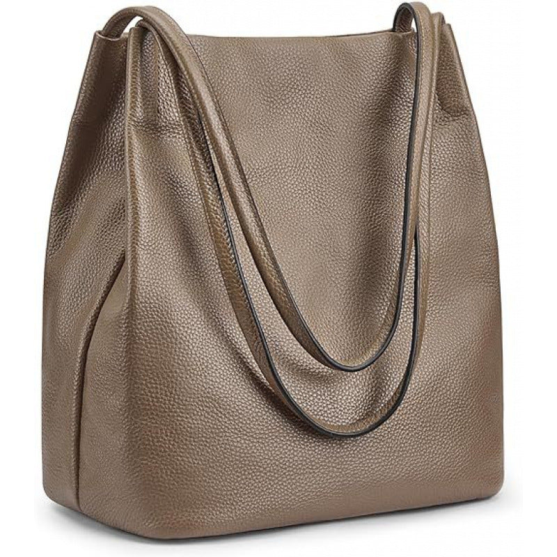 Stylish Leather Hobo Handbag Bowlift