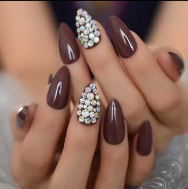 Decorative Rhinestone-Accent Press-On Nails Bowlift