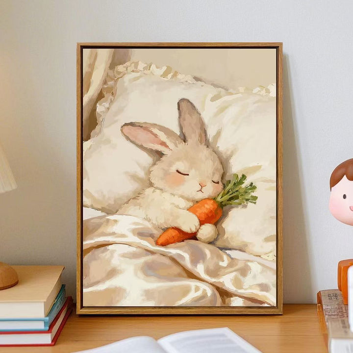 Cozy Cartoon Bunny Wall Art Bowlift