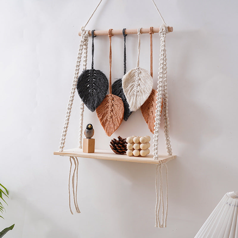 Bohemian Macrame Leaf Art Display Shelf Bowlift