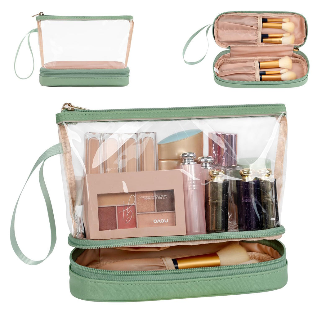 Cosmetic organizer bag with transparent compartments Bowlift