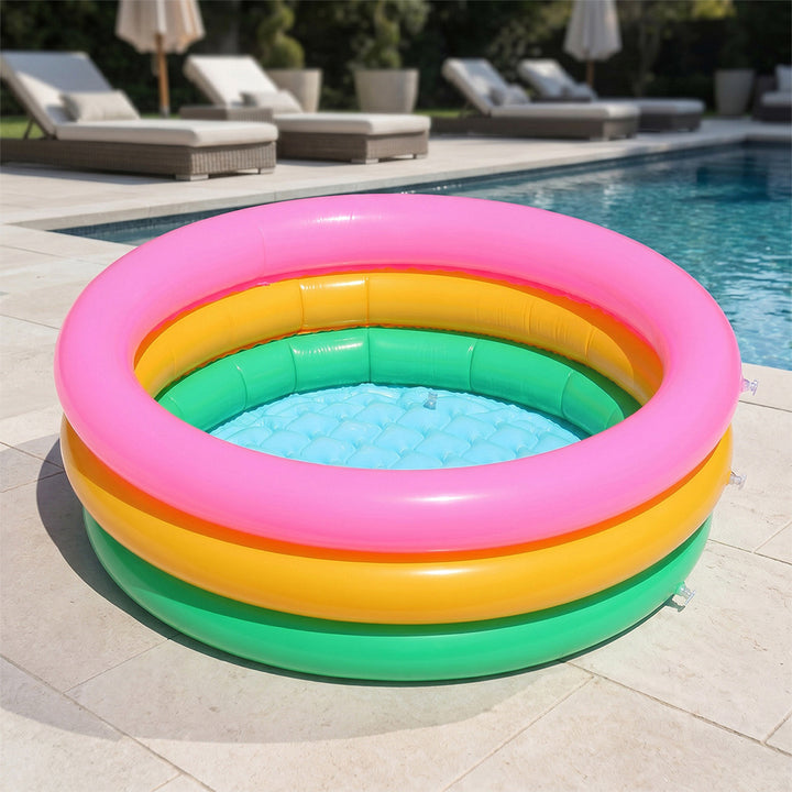 Ladies inflatable paddling pool with colorful sea design Bowlift