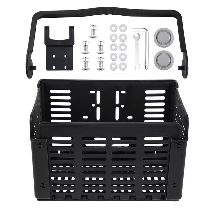 removable vented front bicycle cargo basket with universal handlebar mount Bowlift