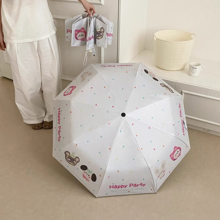 Women's folding umbrella with creative cartoon design Bowlift