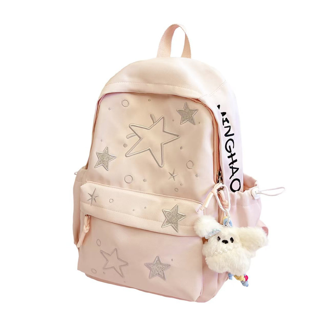 Star-Embroidered Lightweight Backpack Bowlift