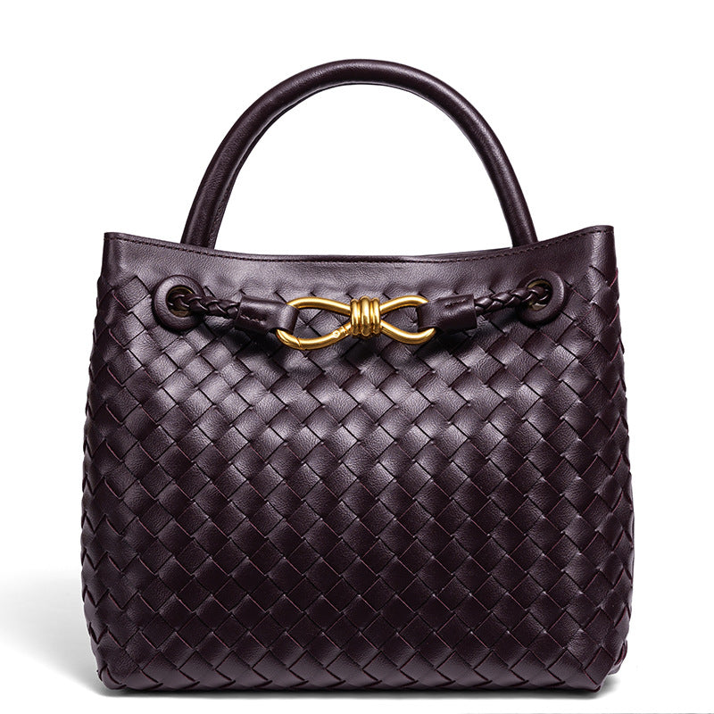 Elegant Braided Leather Tote Bowlift