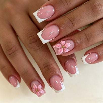 Floral Design Press-On Nail Tips Bowlift