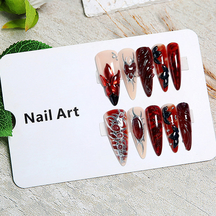Artistic 3D Nail Tips with Elegant Designs Bowlift