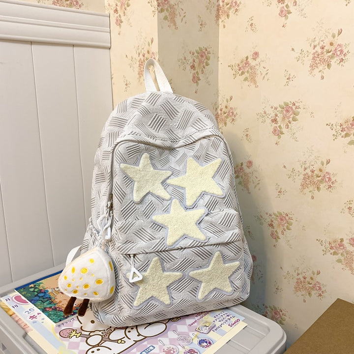 Whimsical Star-Embroidered Backpack