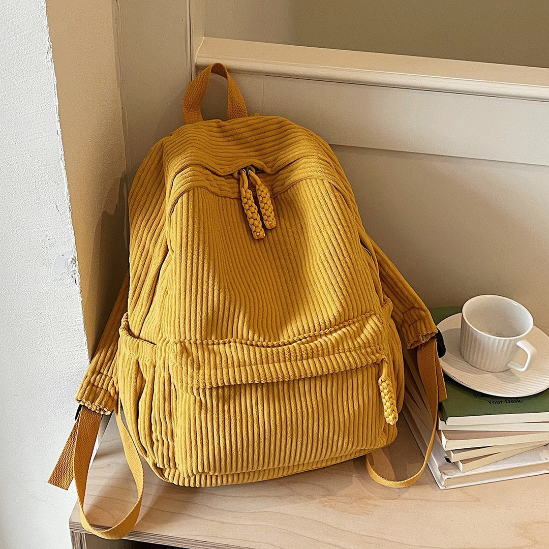 Corduroy Multi-Pocket Backpack Bowlift