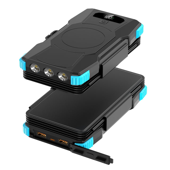 Power bank with solar charging and LED lights Bowlift