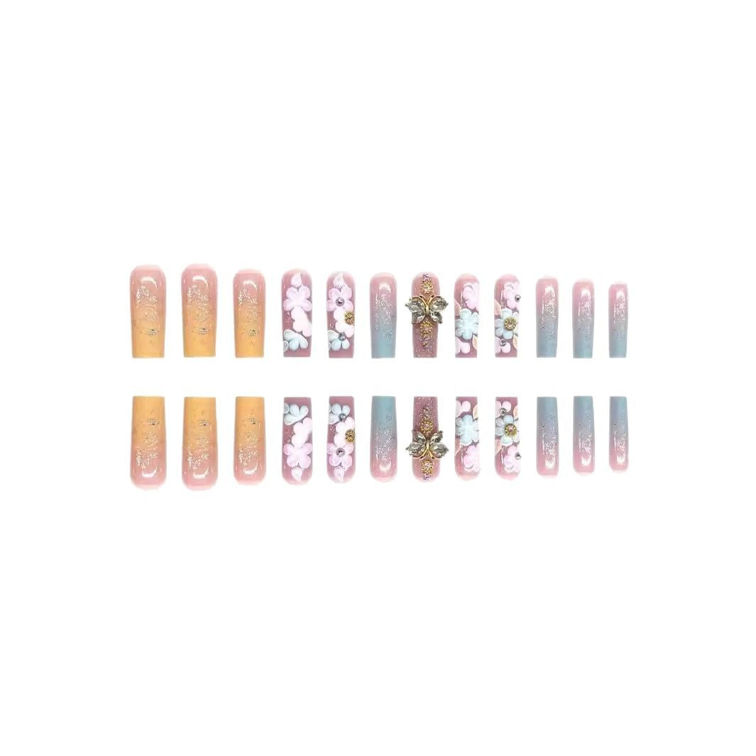 Floral 3D Press-On Nail and Toe Set Bowlift