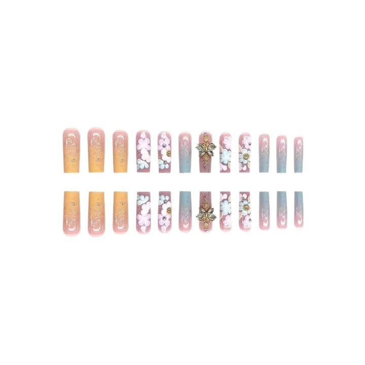Floral 3D Press-On Nail and Toe Set Bowlift