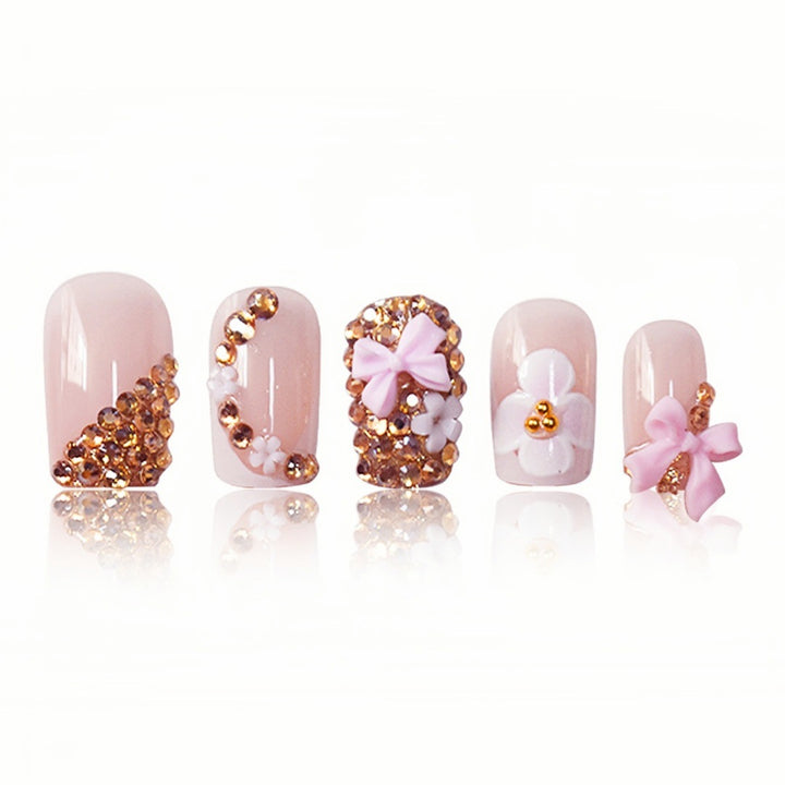 Floral Design Press-On Nails Bowlift