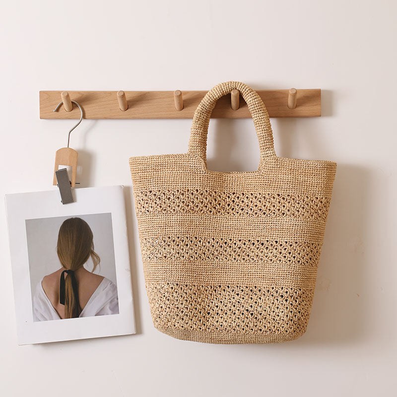 Handcrafted Beach Bag Made From Braided Natural Material Bowlift