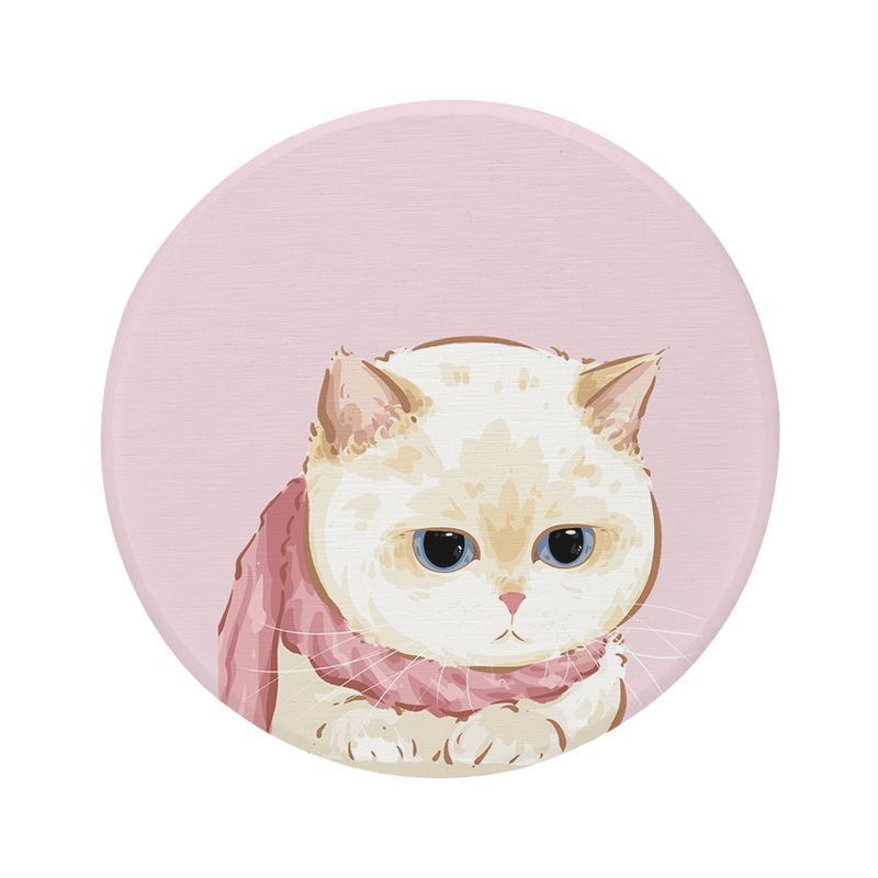 Cat-Themed Round Floor Mat