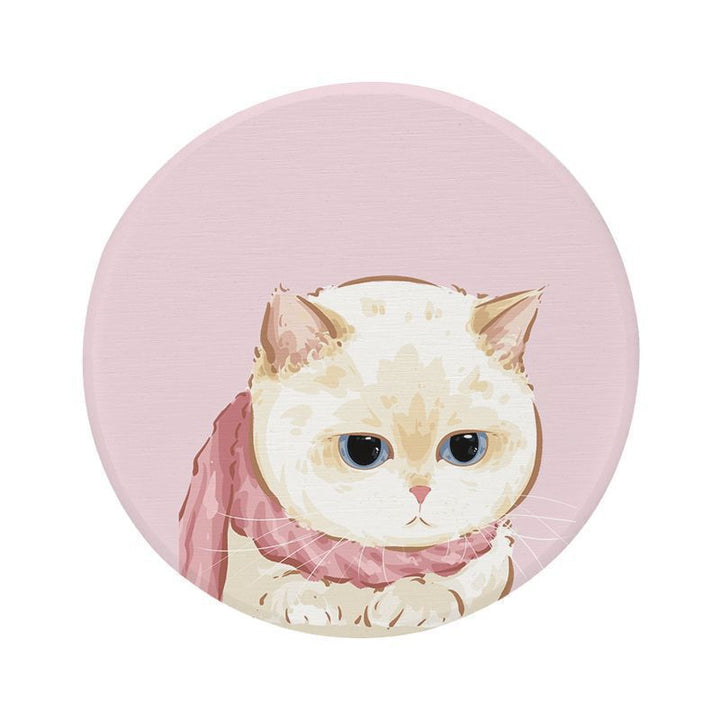 Cat-Themed Round Floor Mat