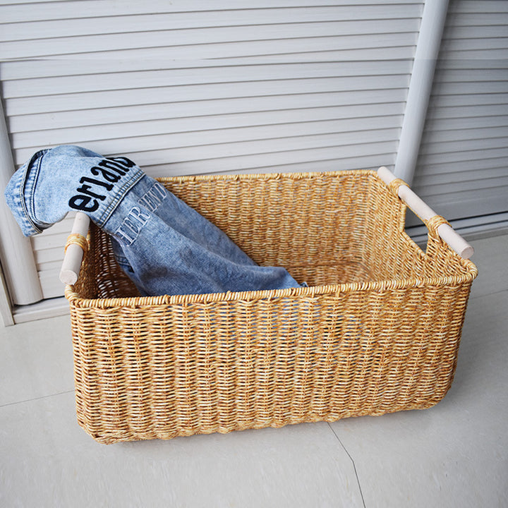 Large Handwoven Storage Basket Bowlift