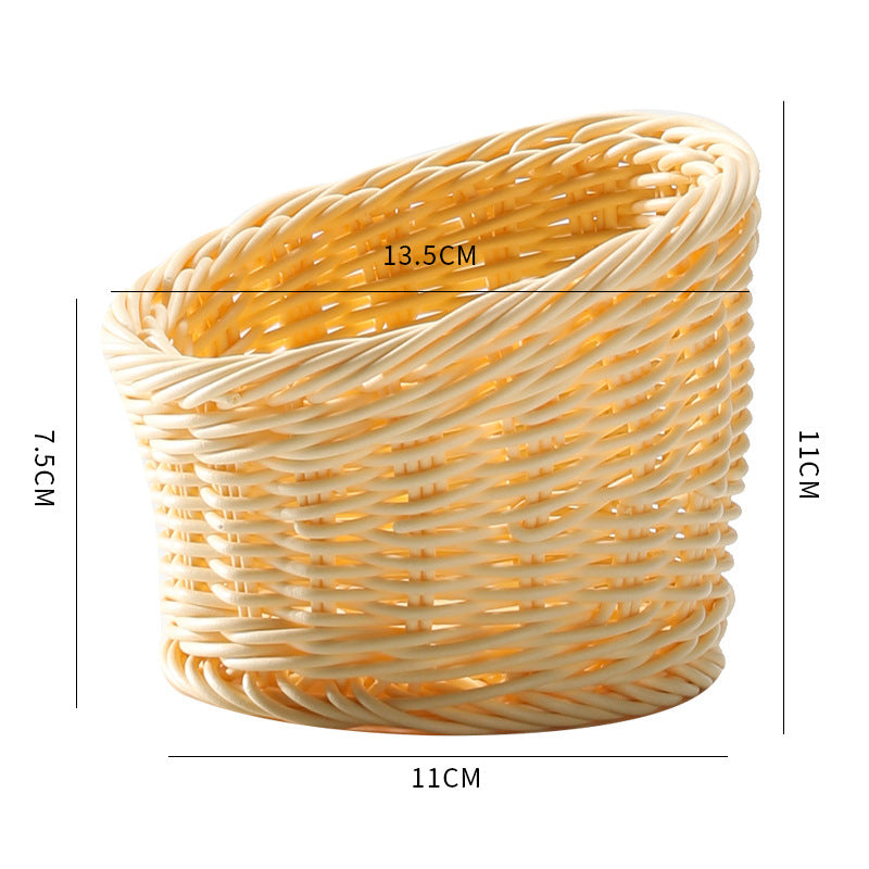 Handcrafted Natural Wicker Storage Basket Bowlift