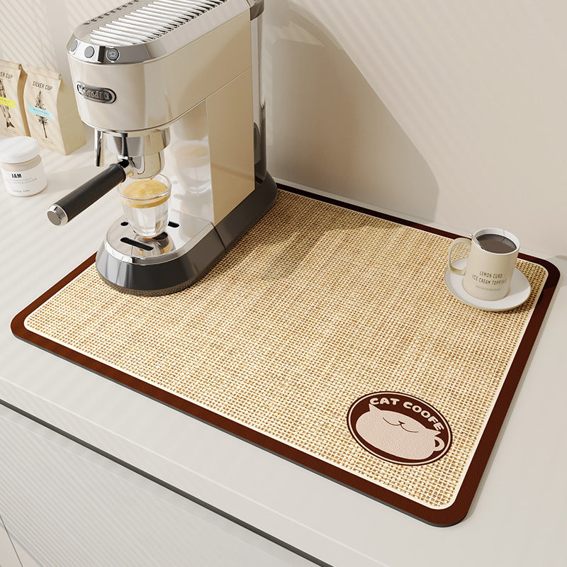 Coffee-Themed Kitchen Mat Bowlift