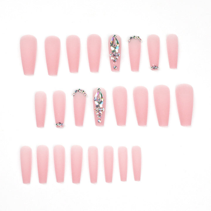 Artificial nails with rhinestone embellishments Bowlift