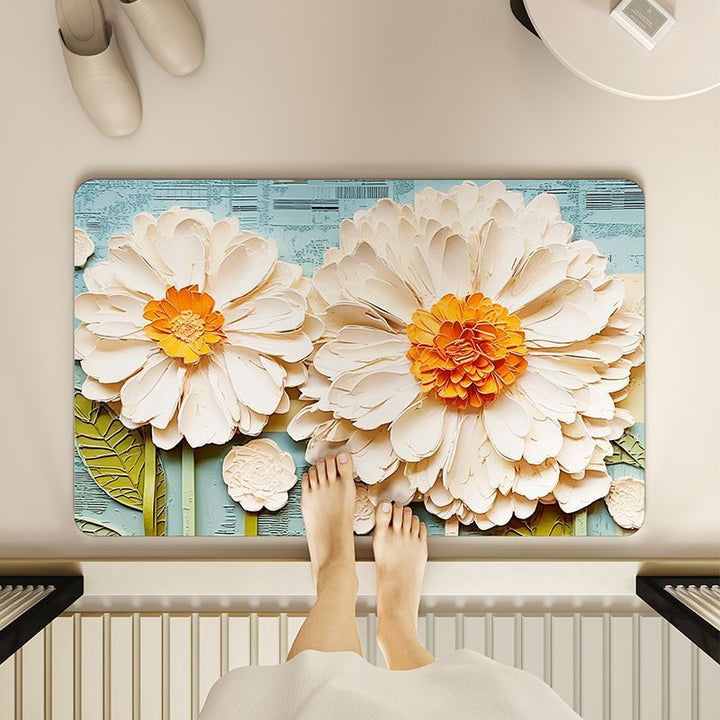 Floral Embossed Bath Mat Bowlift