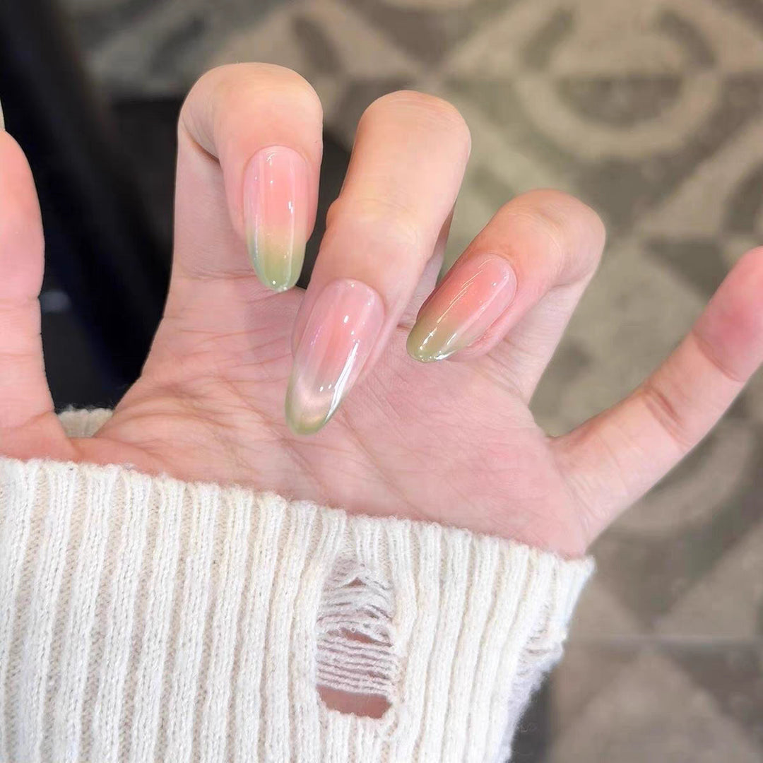 Ombre Almond-Shaped Press-On Nail Set Bowlift