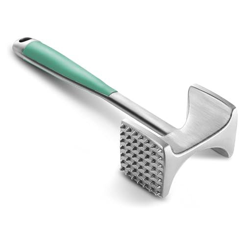 Heavy-Duty Stainless Steel Dual-Sided Meat Tenderizer with Ergonomic Non-Slip Handle Bowlift