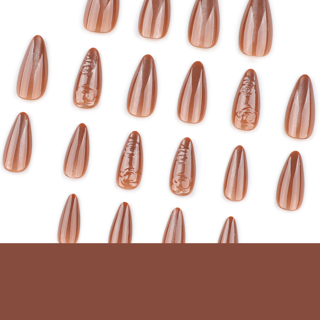 Artful rose nail art with shine Bowlift