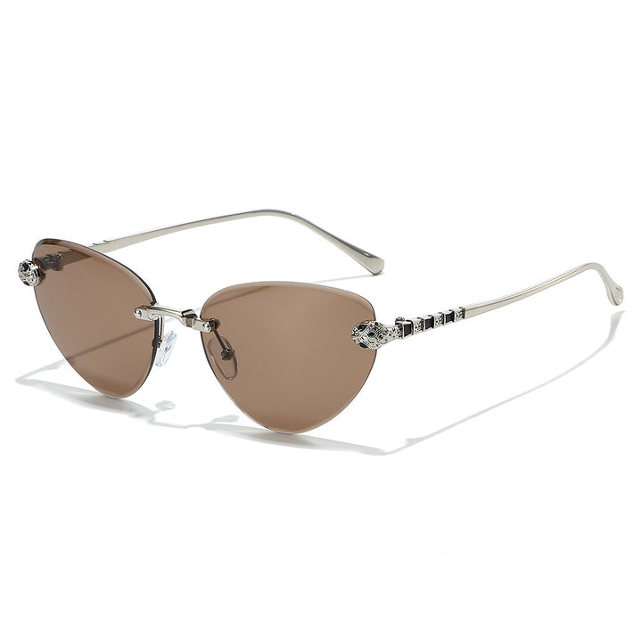 Designer Cat-Eye Sunglasses with Decorative Accents Bowlift