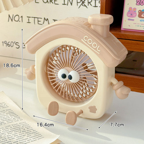 Women Creative Mini Table Fan with Movable Elements Bowlift