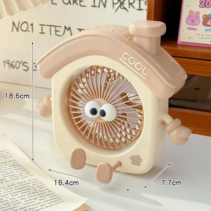 Ladies Portable Mini Table Fan with Cute Character Design Bowlift