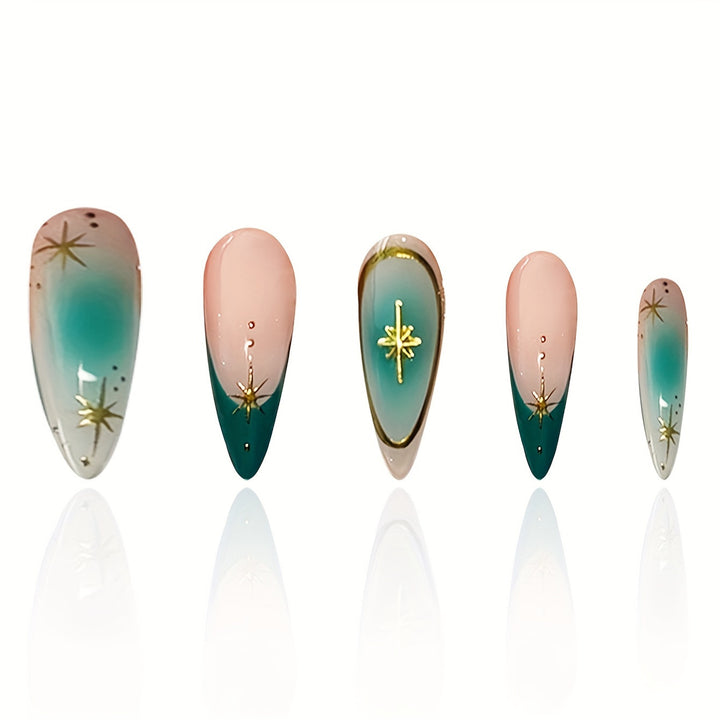 Artistic Geometric Pointed Nail Art Bowlift
