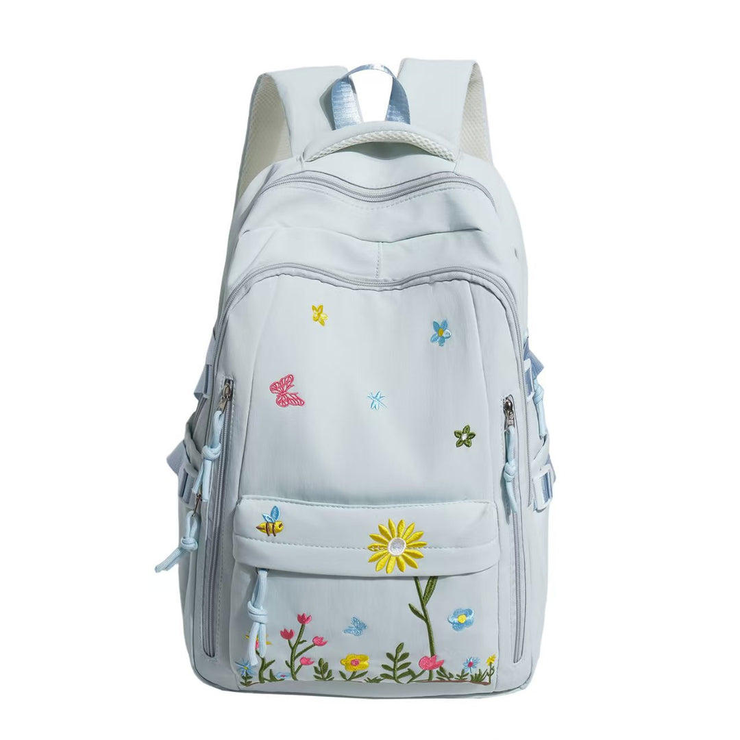 Embroidered Floral Backpack Bowlift