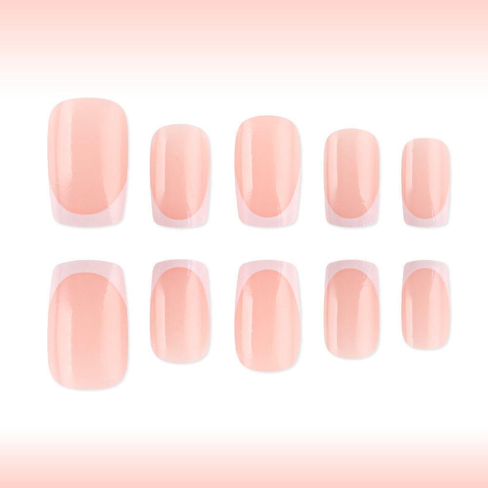 Elegant French Tip Press-On Nails Bowlift