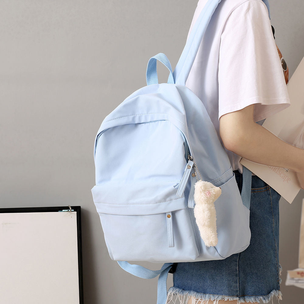 Casual Backpack with Plush Keychain Bowlift