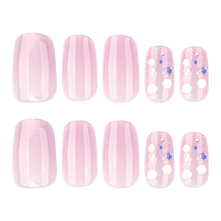 Elegant artificial nails with glitter details Bowlift