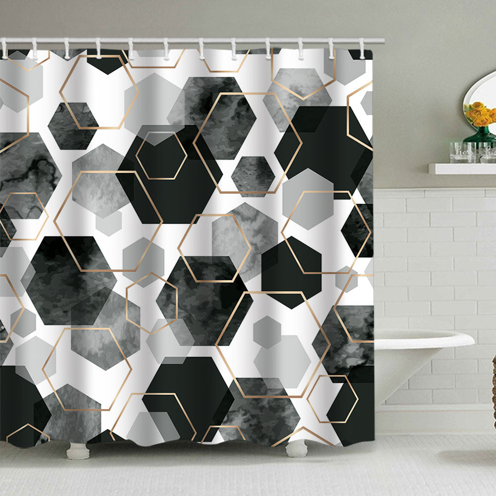 Geometric Motif Shower Curtain Bowlift